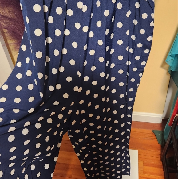 💖💗Woman navy blue and white polka dot one piece above ankle size 2XL new💙🤍 - Picture 5 of 5